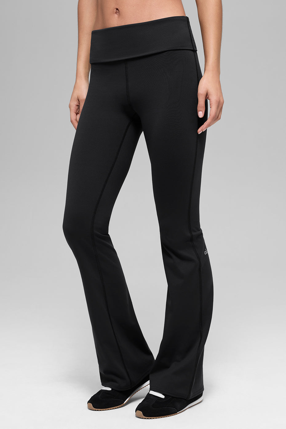 ALO Softsculpt Foldover Flare Legging (Regular) - Black - Image 4