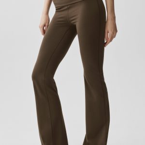 ALO Softsculpt Foldover Flare Legging (Regular) - Espresso