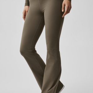 ALO Softsculpt Foldover Flare Legging (Regular) - Olive Tree