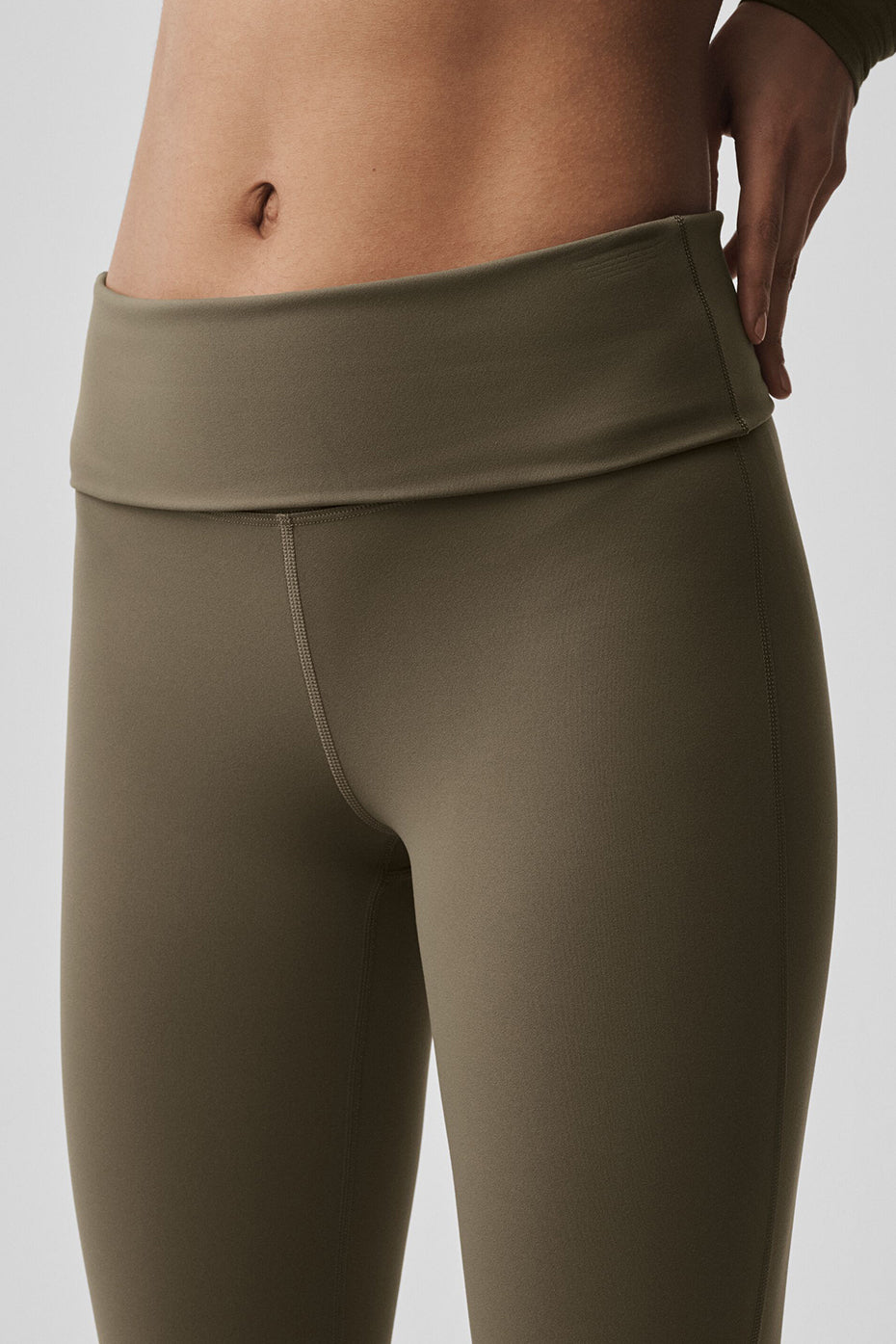 ALO Softsculpt Foldover Flare Legging (Regular) - Olive Tree - Image 4