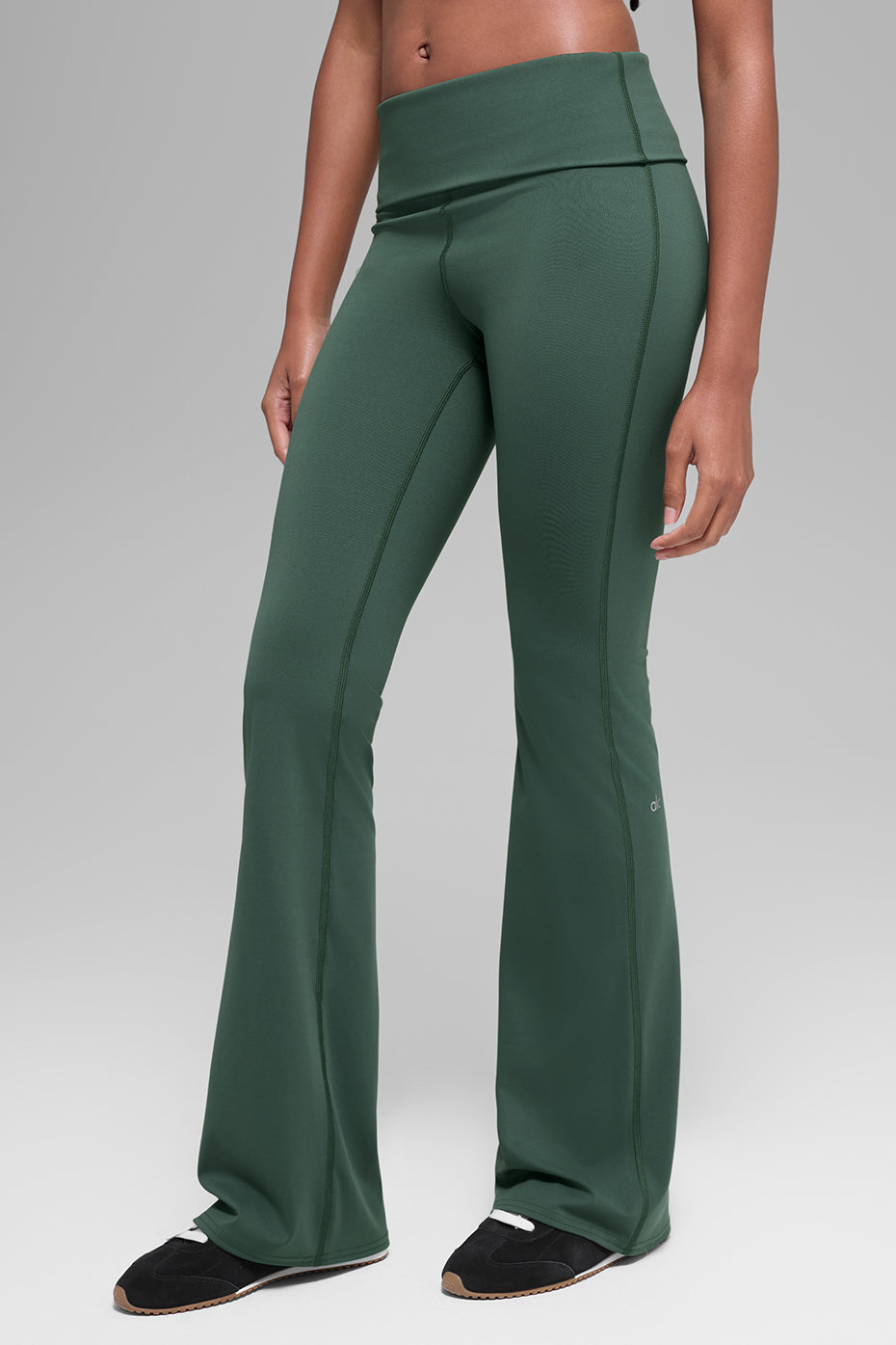 ALO Softsculpt Foldover Flare Legging (Regular) - Clover Green - Image 3