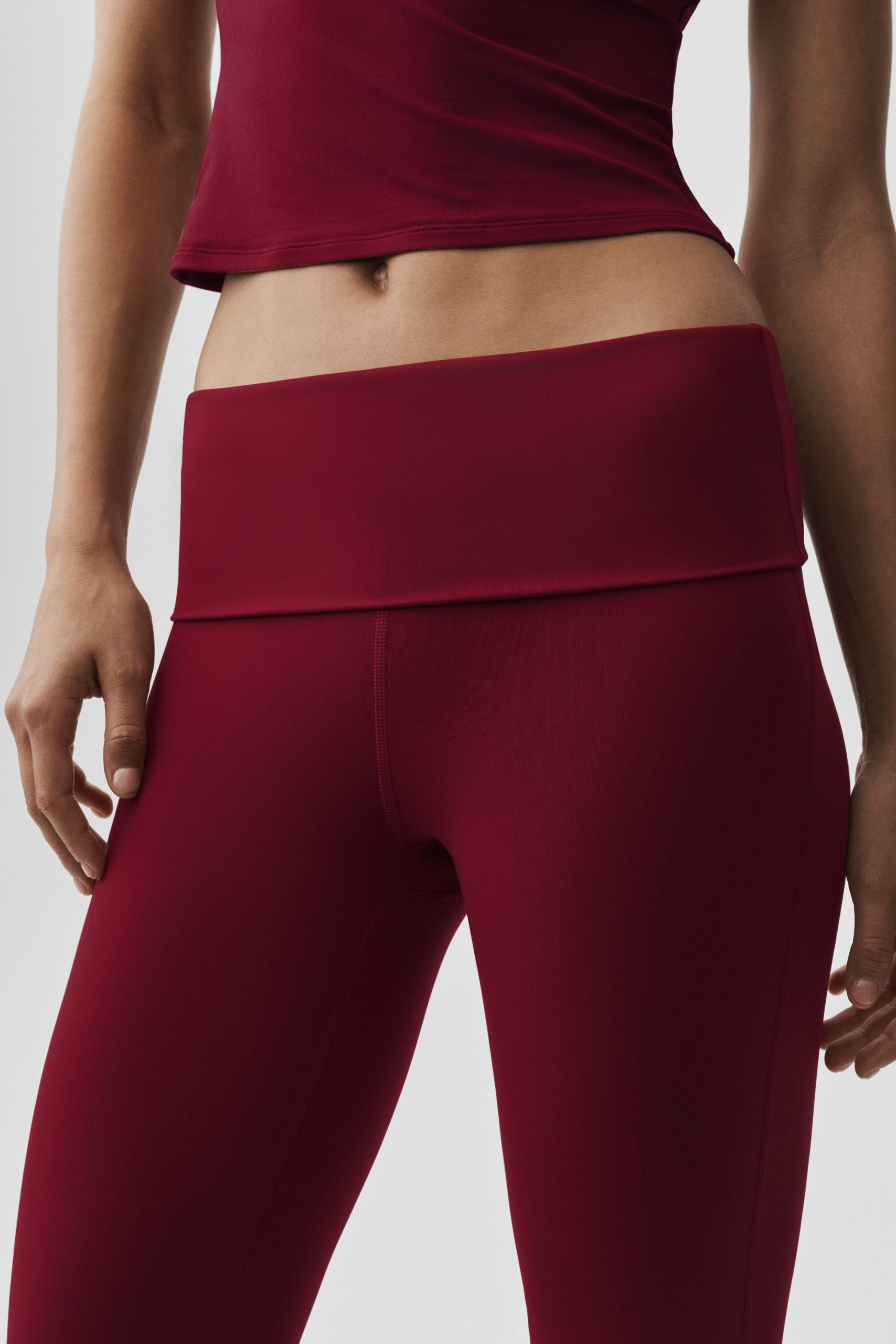 ALO Softsculpt Foldover Flare Legging (Regular) - Summer Romance Red - Image 4