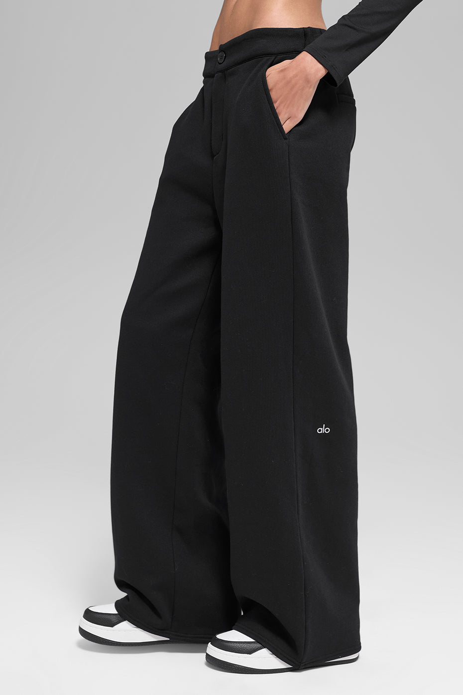 High-Waist Sweatpant Trouser - Black - Image 4