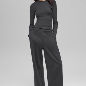 High-Waist Sweatpant Trouser - Anthracite