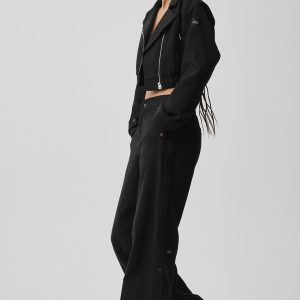 Mid-Rise Cosmopolitan Snap Pant - Black