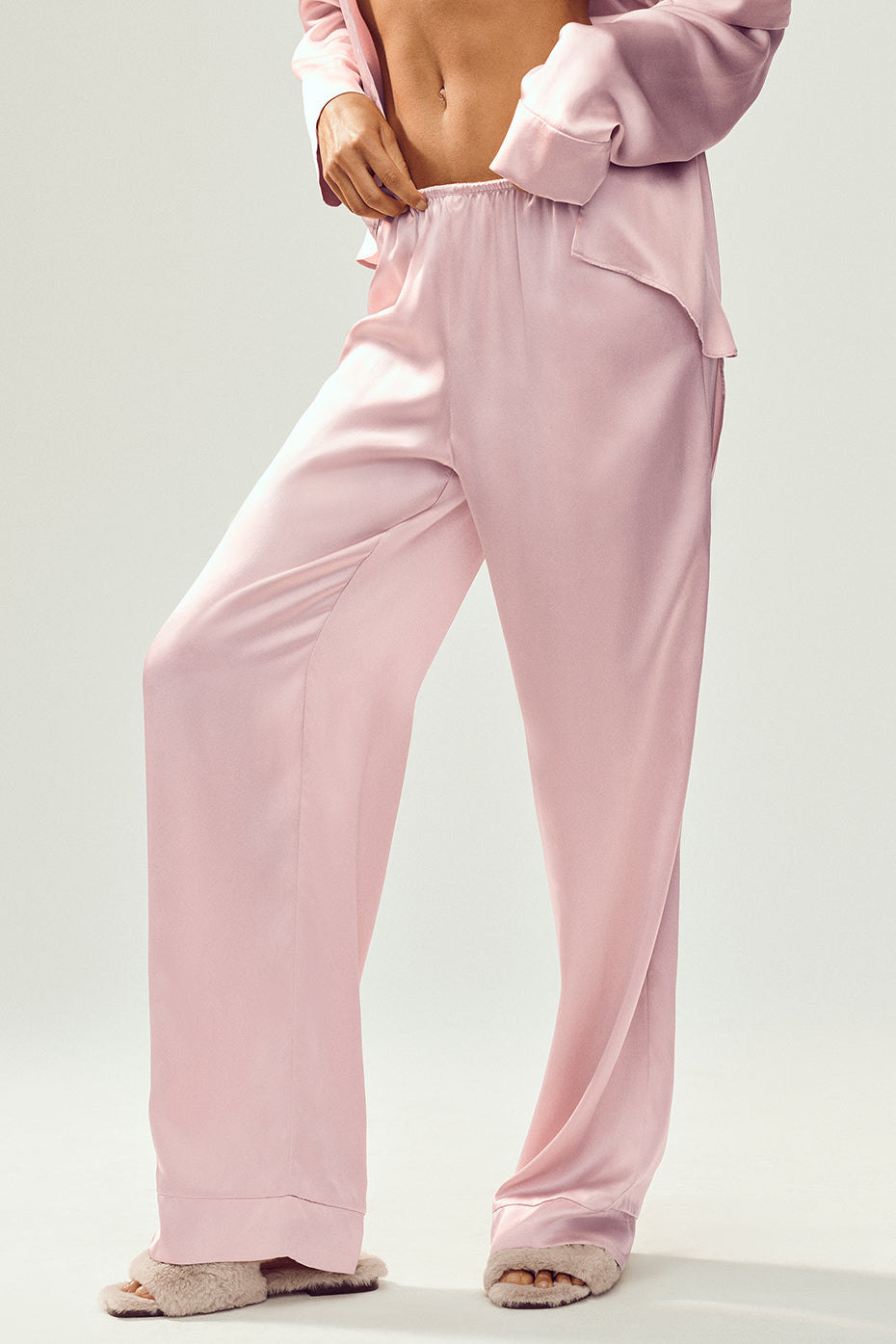Silk Luminous Pant (Long) - Pink Champagne - Image 4