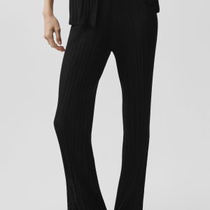 Sweater High-Waist Sunlit Straight Leg Pant - Black