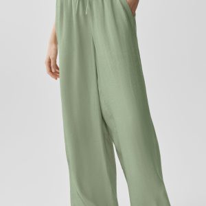 Semi-Sheer Golden Hour High-Waist Straight Leg Pant - Dune Grass