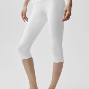 16 High-Waist Airbrush Capri - White