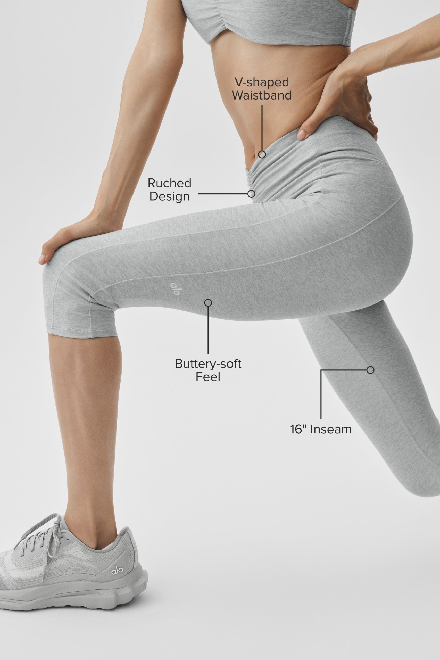 Alosoft High-Waist Intuition Capri - Vintage Athletic Heather - Image 2