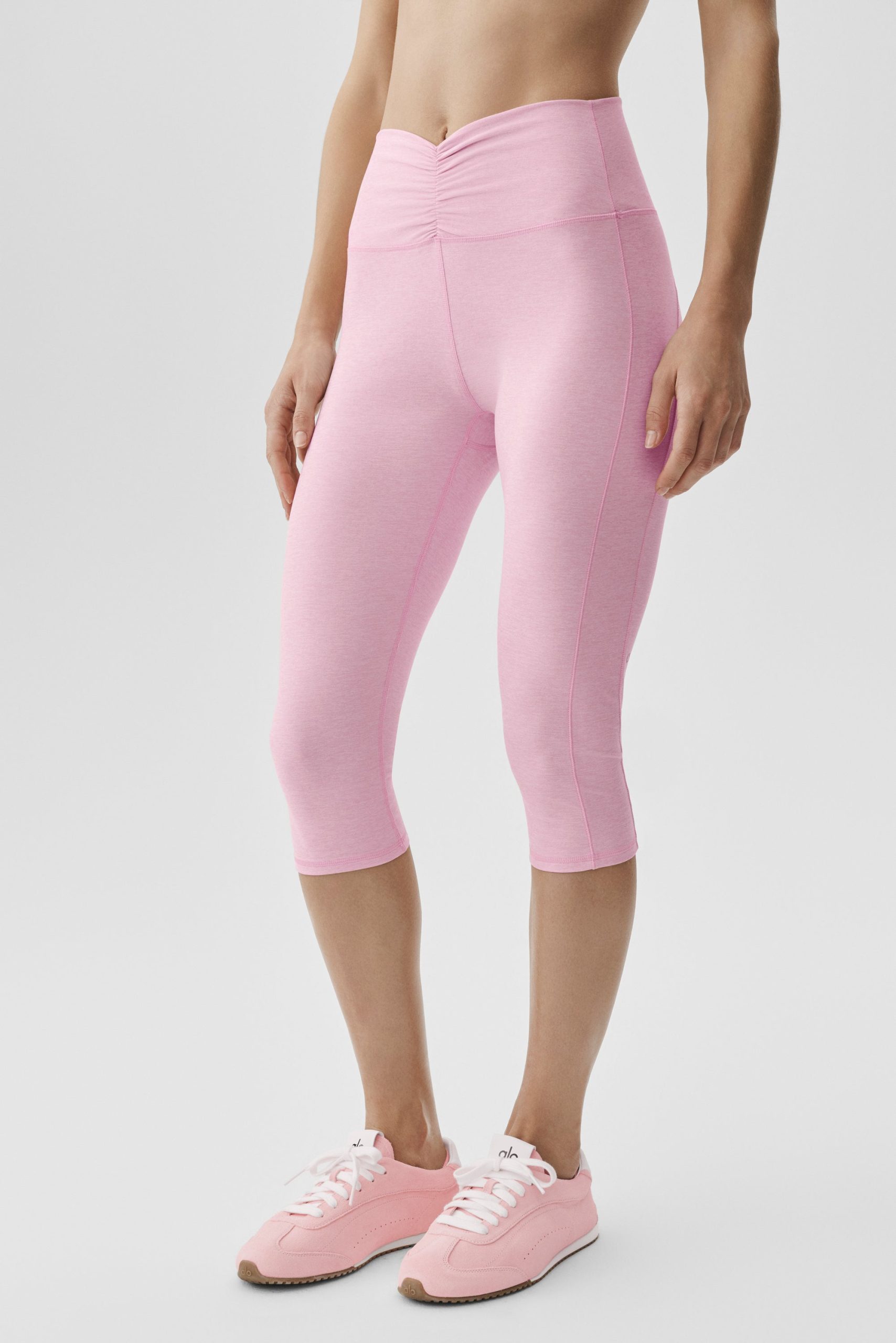 Alosoft High-Waist Intuition Capri - Pink Marshmallow Heather - Image 2