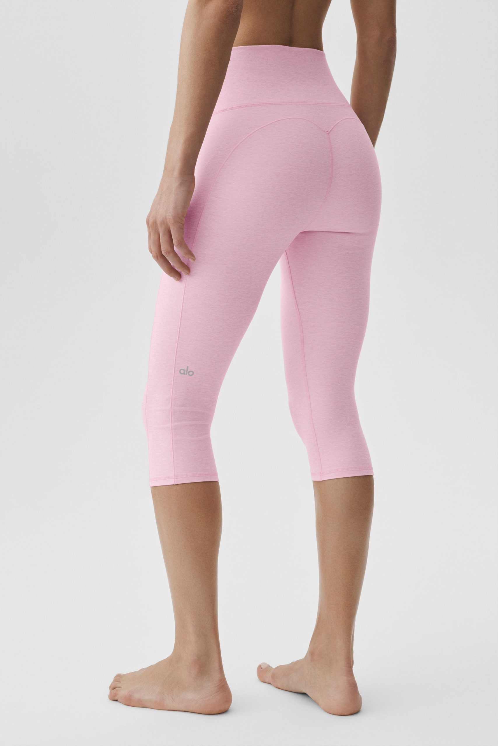 Alosoft High-Waist Intuition Capri - Pink Marshmallow Heather - Image 3