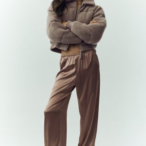 Silk Luminous Pant (Long) - Alpine Cocoa