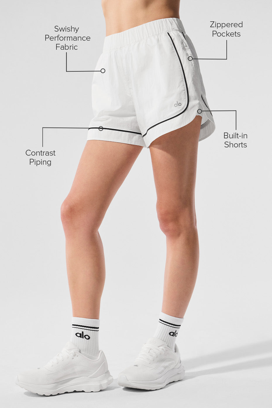 Motivate Track Short - White/Black - Image 2