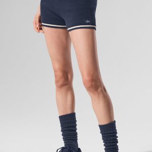 Tennis Club Sweater Knit Hot Short - Navy/Ivory