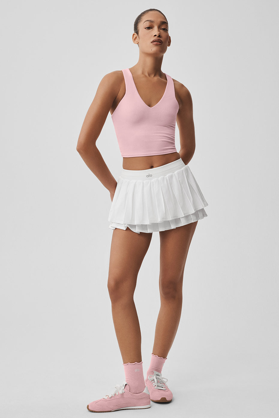 Double Or Nothing Tennis Skirt - White - Image 3
