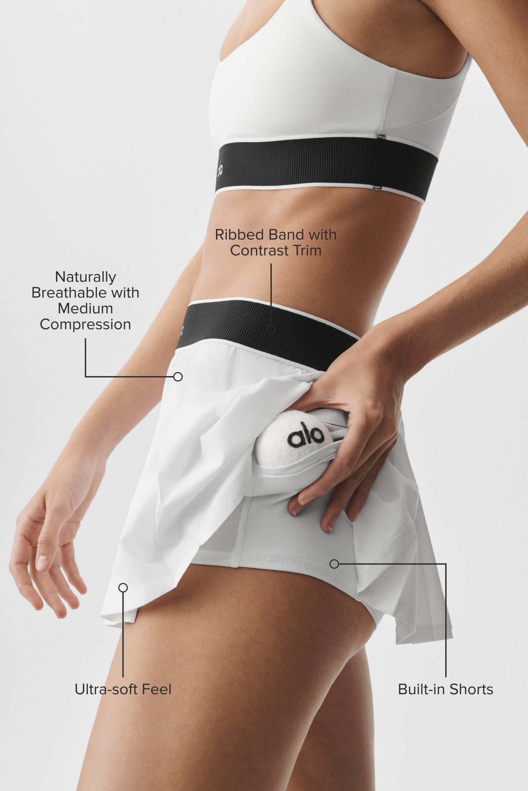 Low-Rise Amp It Up Tennis Skirt - White - Image 2