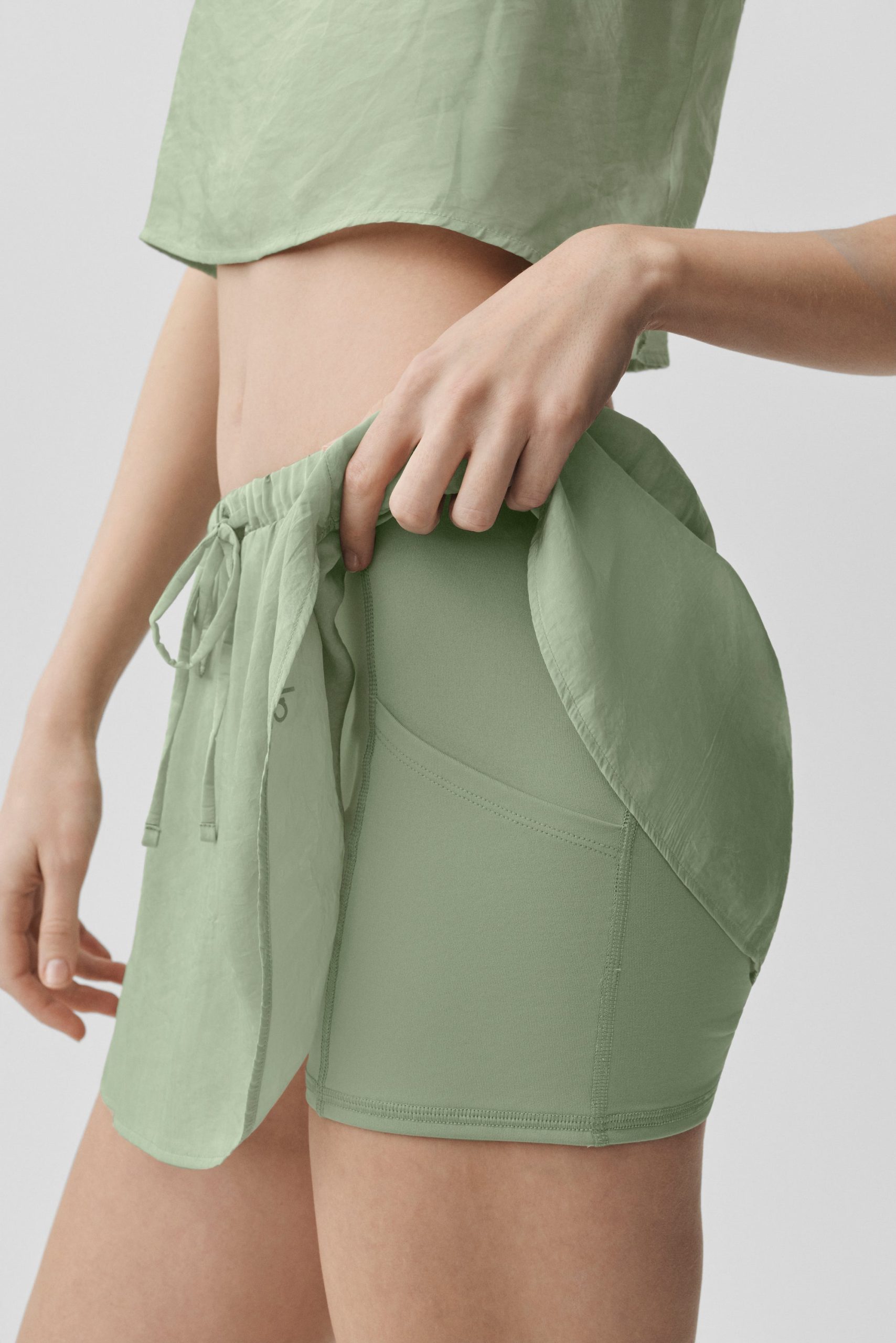 Semi-Sheer Golden Hour Tennis Skirt - Dune Grass - Image 2