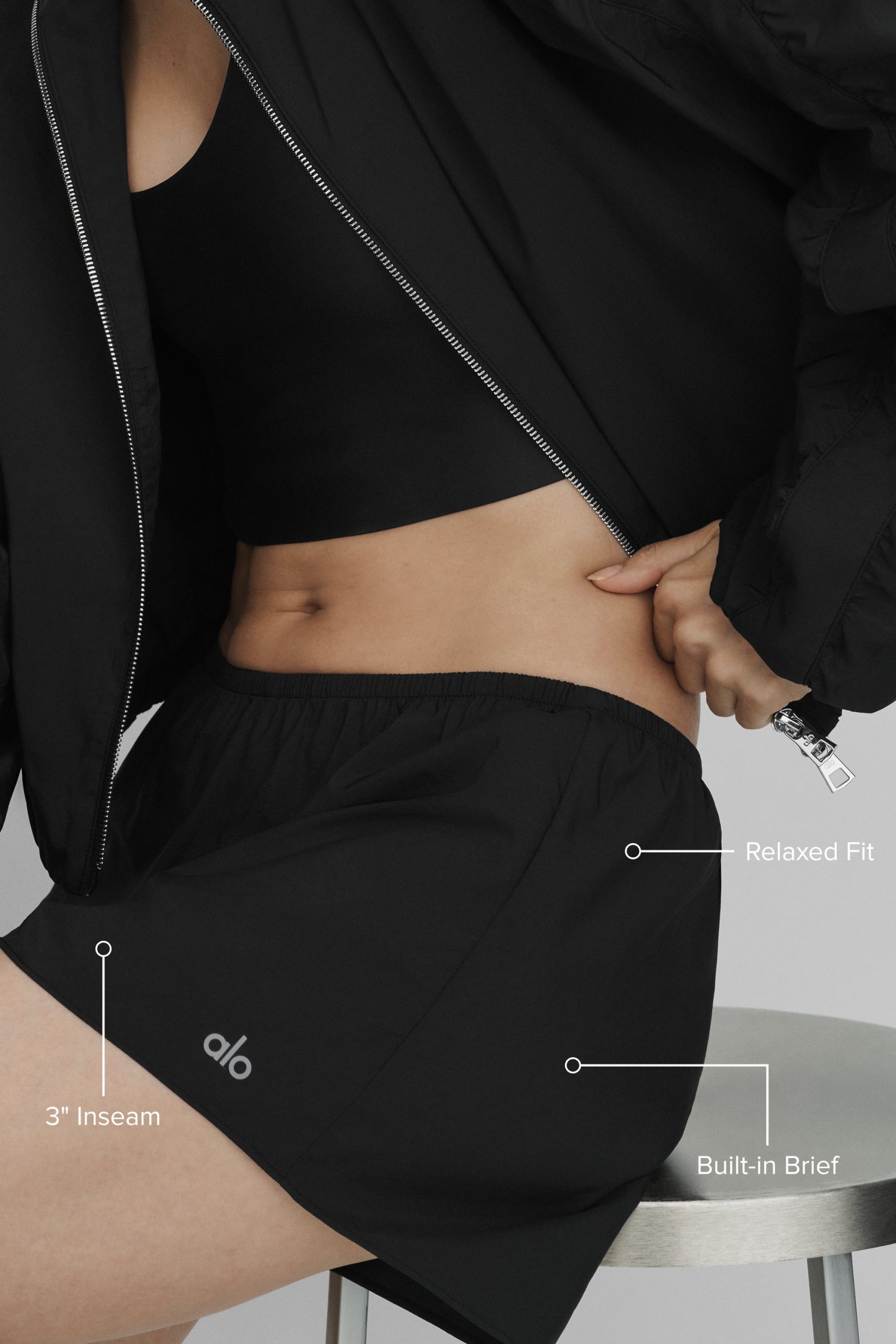 High-Waist Prismatic Short - Black - Image 2