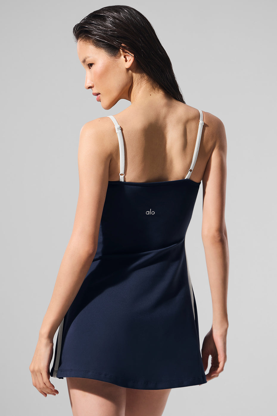 Airbrush Streamlined Dress - Navy/Ivory - Image 3