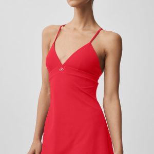 Airbrush Splendor Dress - Bright Red