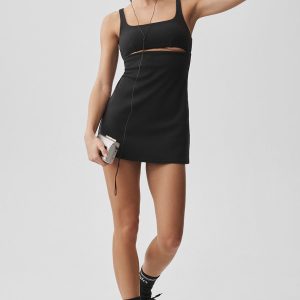 Slice Tennis Dress - Black
