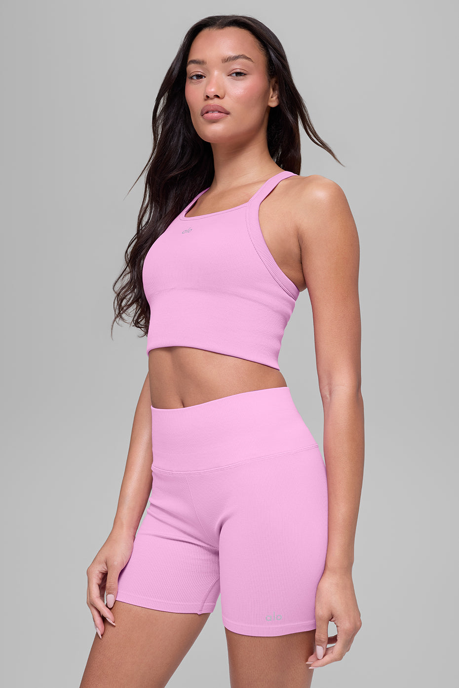Seamless Ribbed Favorite Bra Tank - Candy Heart Pink - Image 2