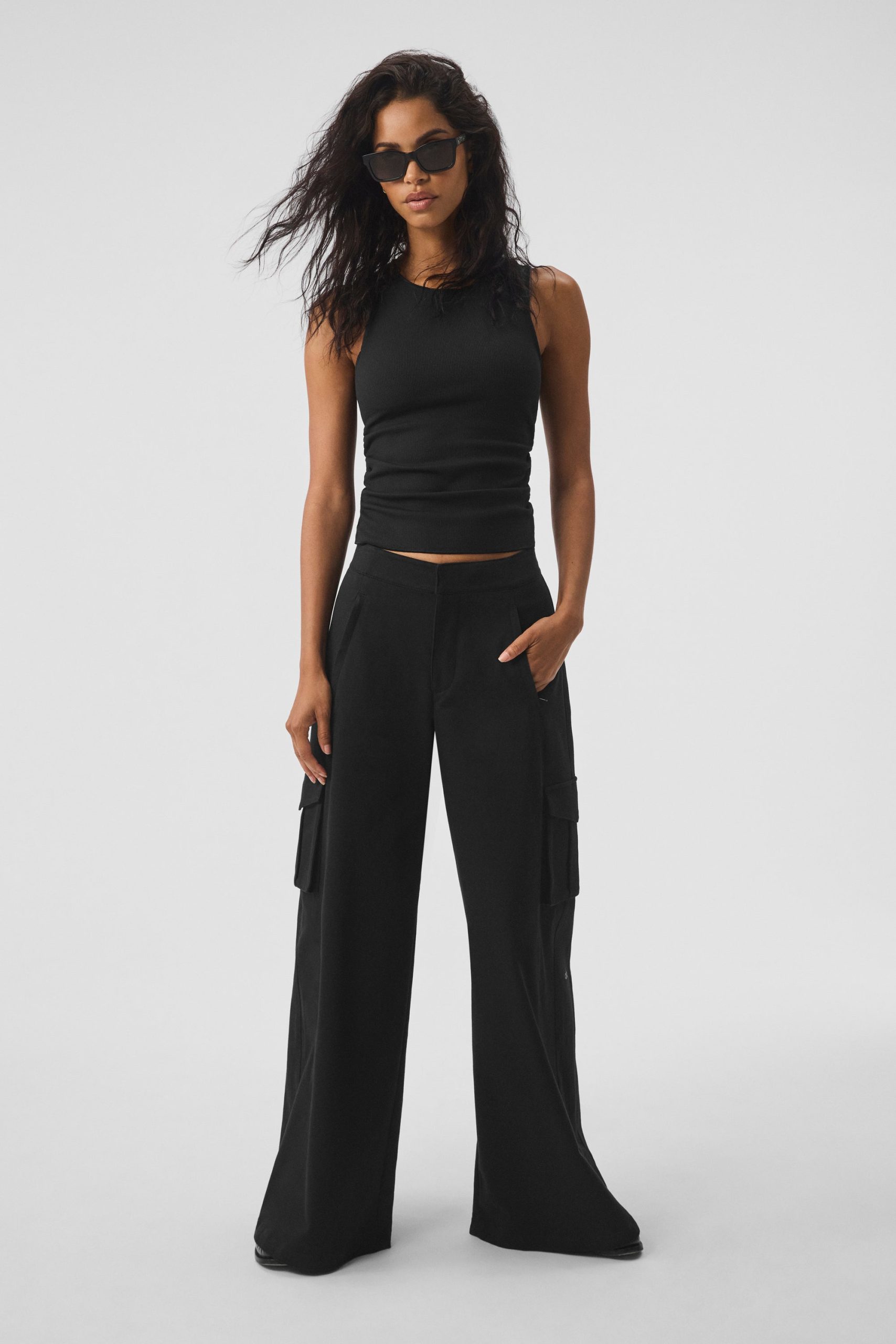Ribbed En Pointe Tank - Black - Image 5