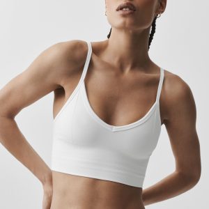 Seamless Modal Ribbed Delight Bralette - White