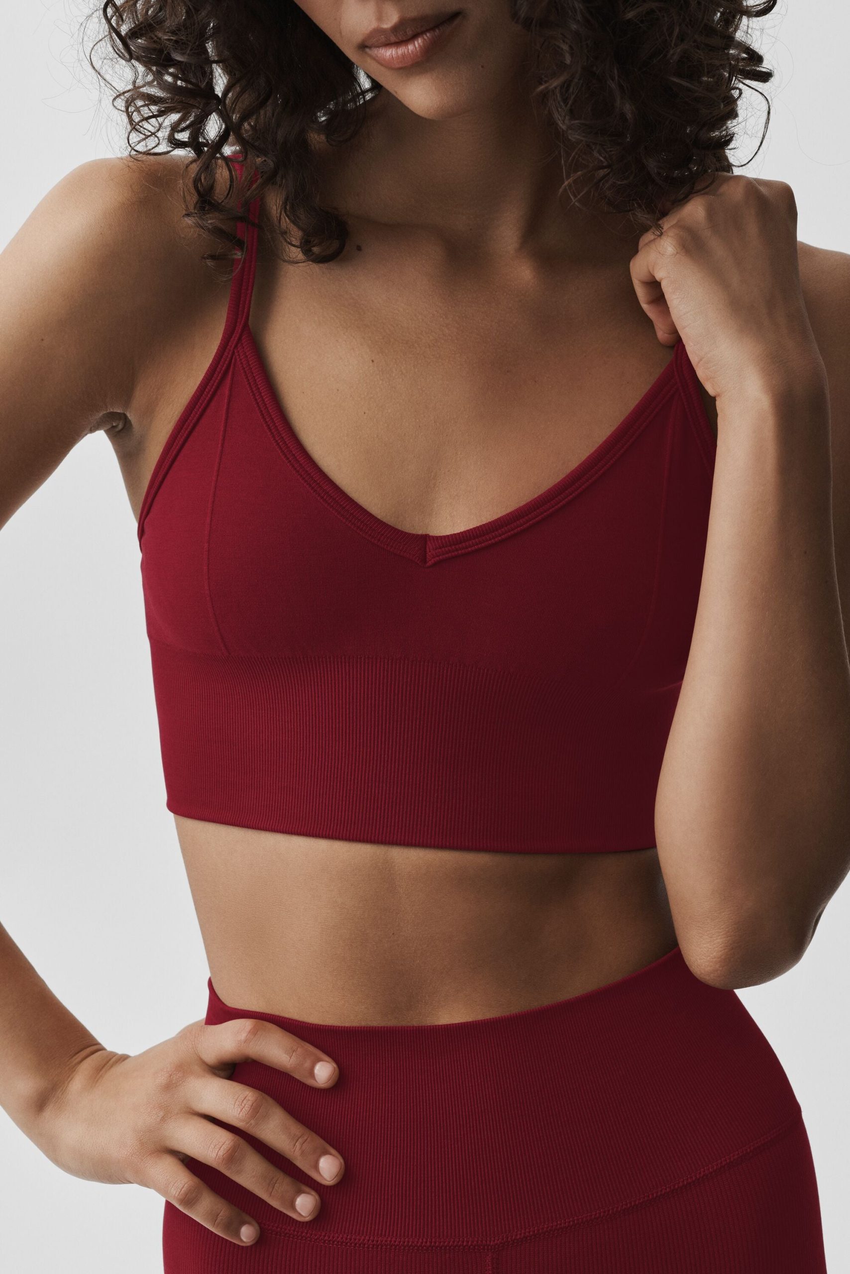 Seamless Modal Ribbed Delight Bralette - Summer Romance Red - Image 4