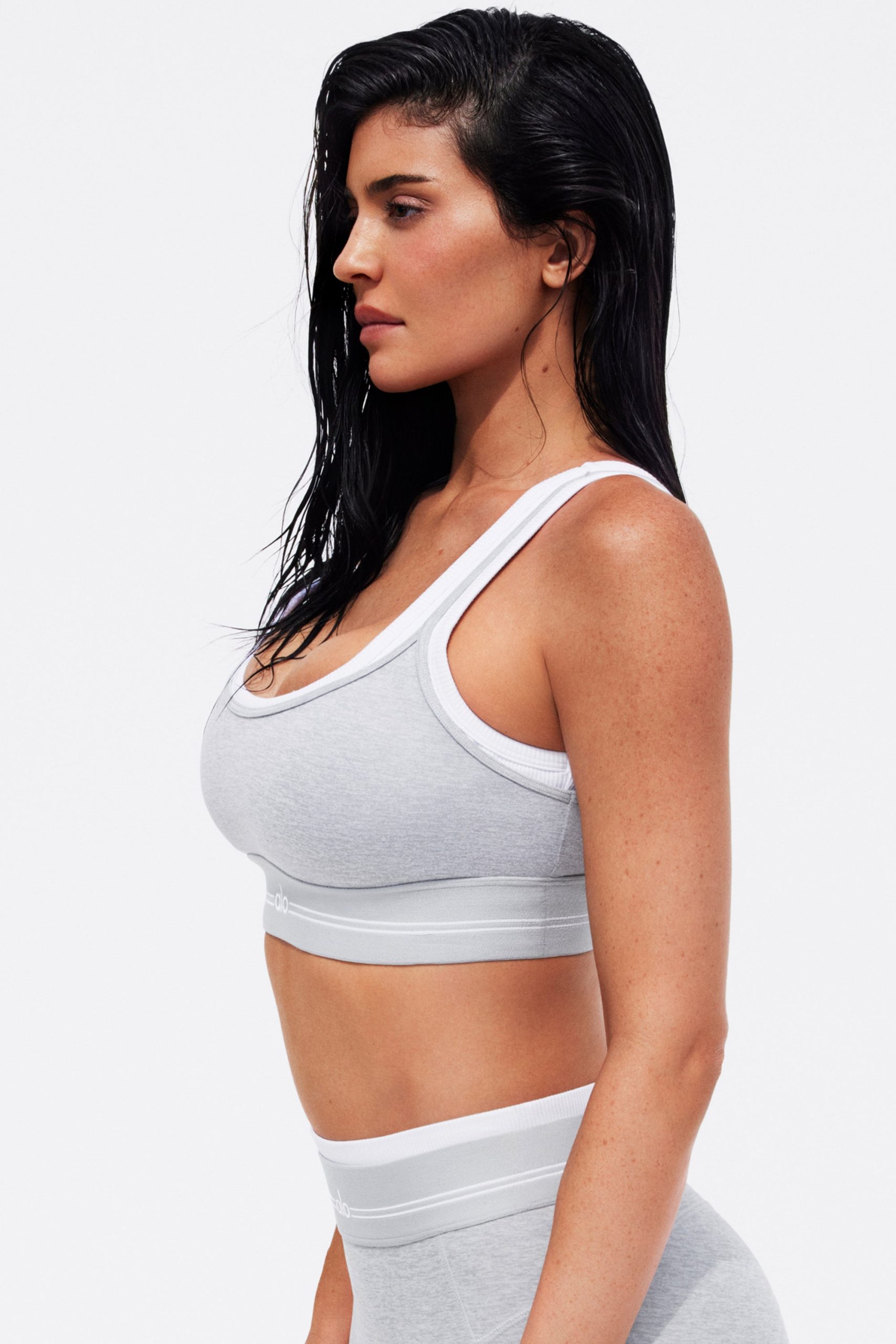 Alosoft Better Together Bra - Athletic Heather Grey/White