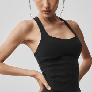 Airbrush Sparks Fly Corset Tank - Black